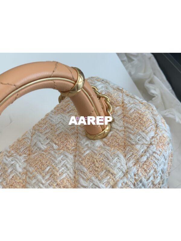 Replica Chanel 23SS Small Vanity Case in Tweed & Lambskin Light Orange AS3973 (Limited Edition) 5