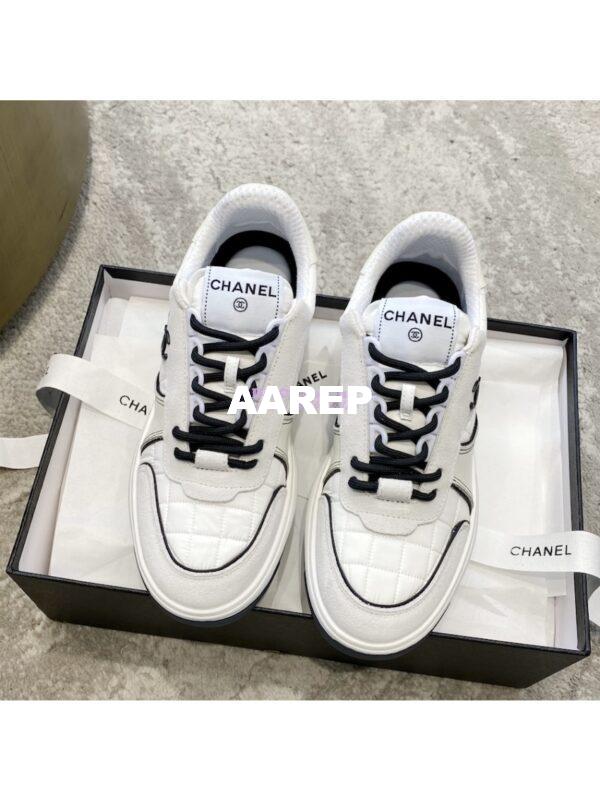 Replica Chanel 23C Trainers Fabric & Suede Calfskin G39802 White 4