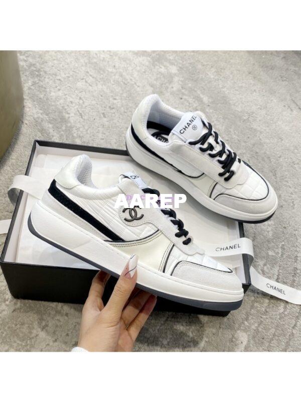 Replica Chanel 23C Trainers Fabric & Suede Calfskin G39802 White 5