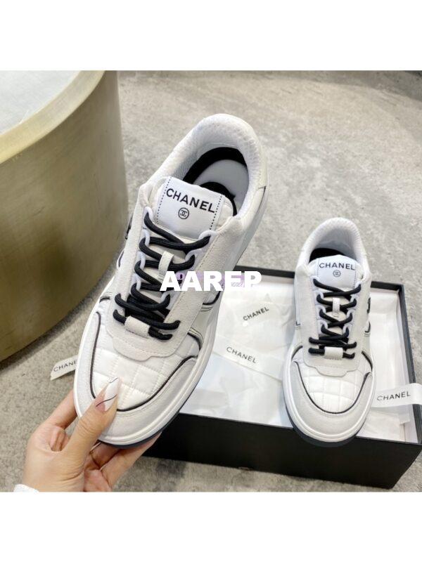 Replica Chanel 23C Trainers Fabric & Suede Calfskin G39802 White 8