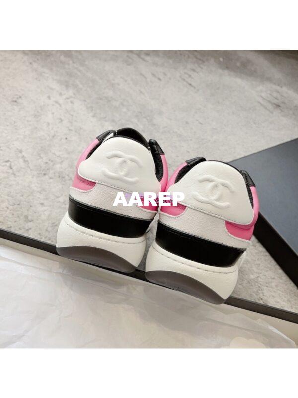 Replica Chanel 23C Trainers Lambskin & Suede Calfskin G45212 Dark Pink, Gray & Black 9