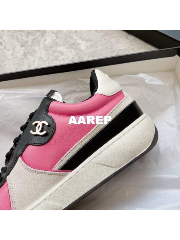 Replica Chanel 23C Trainers Lambskin & Suede Calfskin G45212 Dark Pink, Gray & Black 10