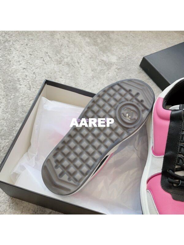 Replica Chanel 23C Trainers Lambskin & Suede Calfskin G45212 Dark Pink, Gray & Black 11