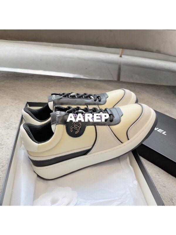 Replica Chanel 23C Trainers Lambskin & Suede Calfskin G45212 White Beige 3