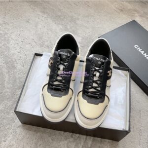 Replica Chanel 23C Trainers Lambskin & Suede Calfskin G45212 White Beige 2