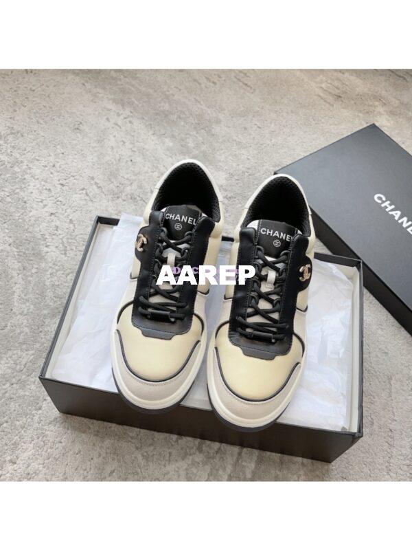 Replica Chanel 23C Trainers Lambskin & Suede Calfskin G45212 White Beige 4