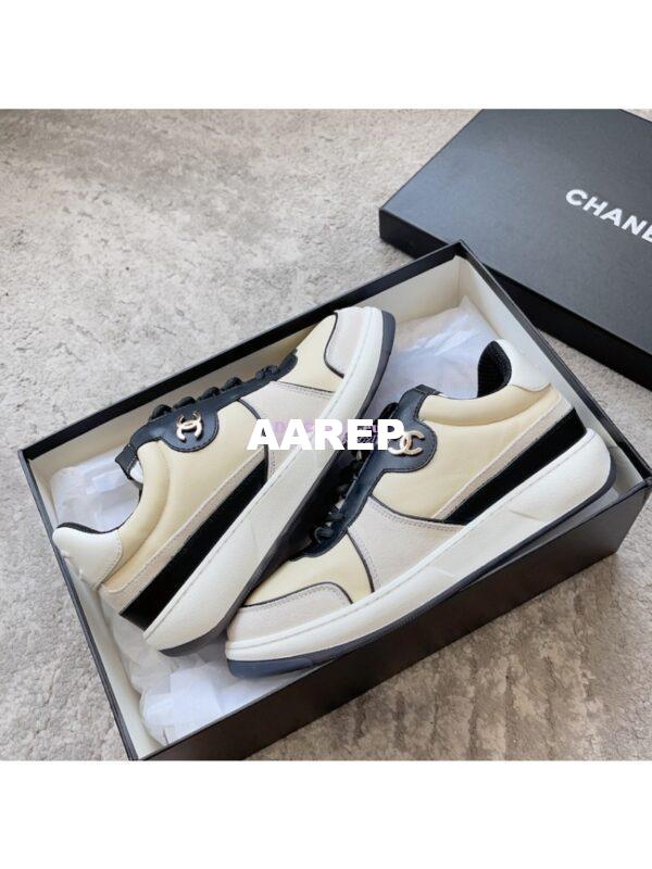 Replica Chanel 23C Trainers Lambskin & Suede Calfskin G45212 White Beige 7