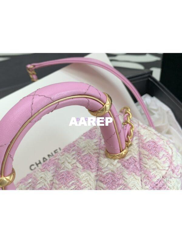 Replica Chanel 23SS Small Vanity Case in Tweed & Lambskin Light Pink AS3973 (Limited Edition) 5