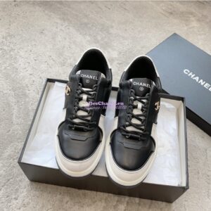 Replica Chanel 23C Trainers Lambskin & Suede Calfskin G45212 Black White 2