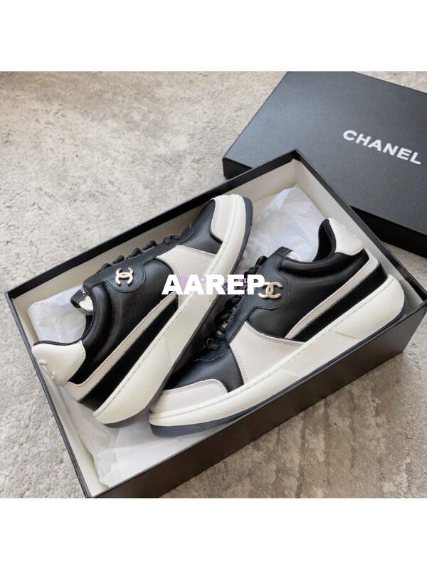 Replica Chanel 23C Trainers Lambskin & Suede Calfskin G45212 Black White 7