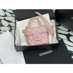 Replica Chanel 23SS Small Vanity Case in Lambskin Light Pink AS3973 (Limited Edition)