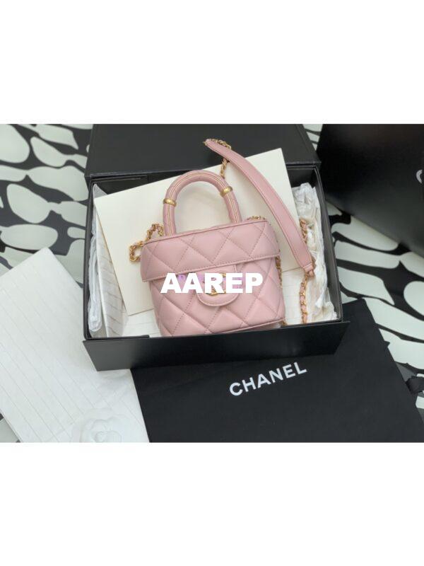 Replica Chanel 23SS Small Vanity Case in Lambskin Light Pink AS3973 (Limited Edition)