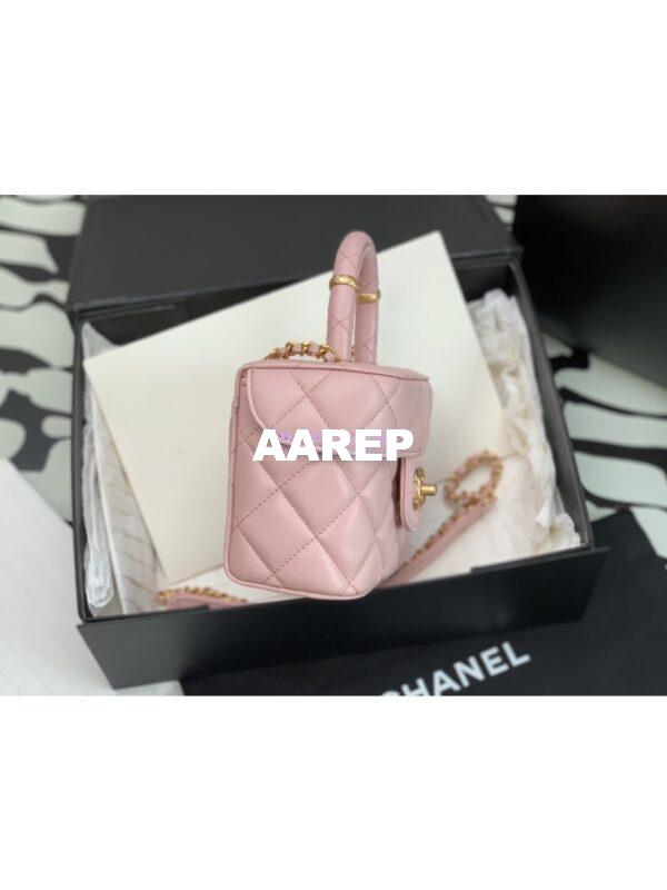 Replica Chanel 23SS Small Vanity Case in Lambskin Light Pink AS3973 (Limited Edition) 3