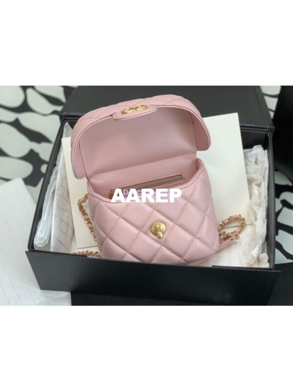 Replica Chanel 23SS Small Vanity Case in Lambskin Light Pink AS3973 (Limited Edition) 7