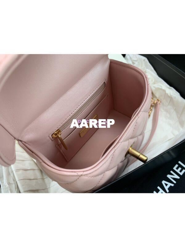 Replica Chanel 23SS Small Vanity Case in Lambskin Light Pink AS3973 (Limited Edition) 8