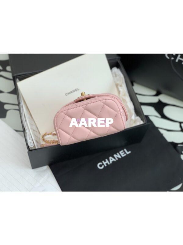 Replica Chanel 23SS Small Vanity Case in Lambskin Light Pink AS3973 (Limited Edition) 9