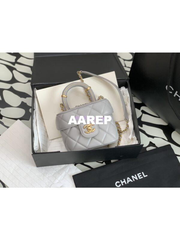 Replica Chanel 23SS Small Vanity Case in Lambskin Light Blue AS3973 (Limited Edition)