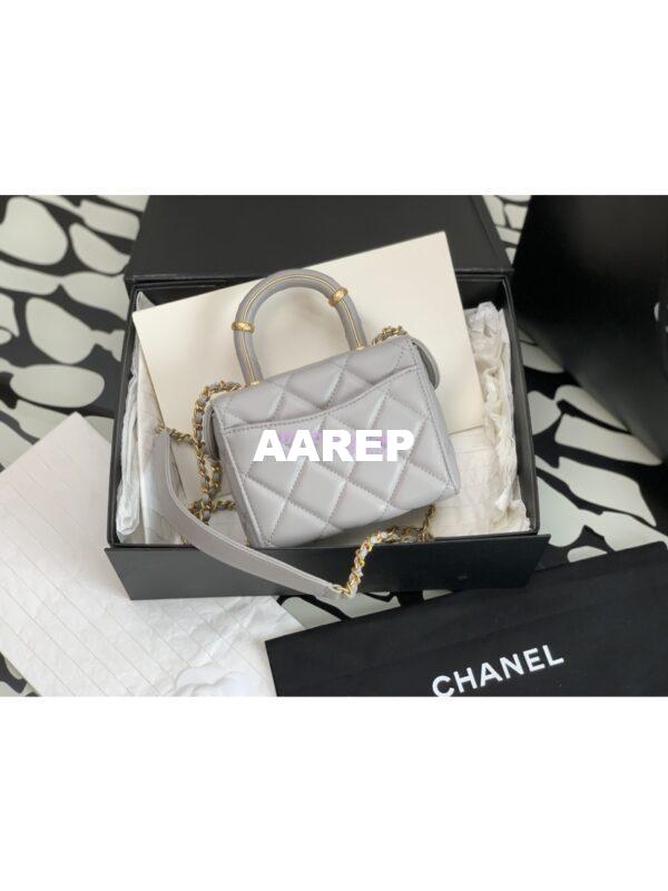 Replica Chanel 23SS Small Vanity Case in Lambskin Light Blue AS3973 (Limited Edition) 6