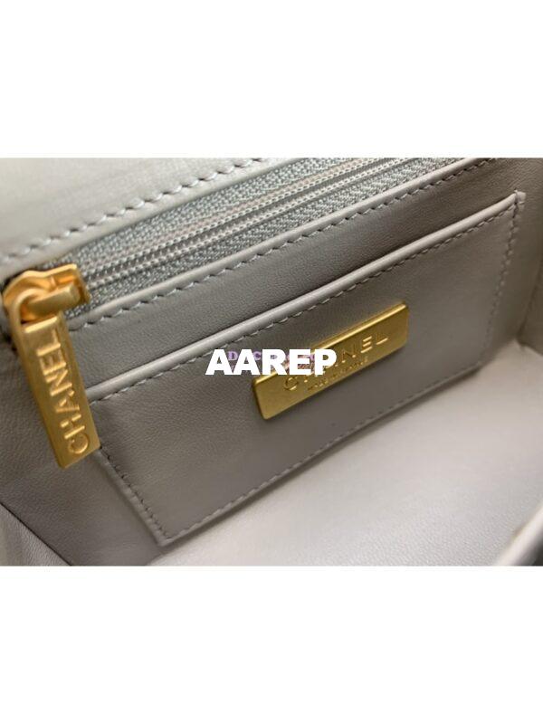 Replica Chanel 23SS Small Vanity Case in Lambskin Light Blue AS3973 (Limited Edition) 8