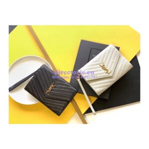 Replica YSL Saint Laurent Monogram Clutch in Quilted Grain De Poudre Embossed Leather 617662 Black