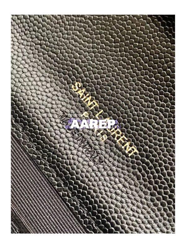 Replica YSL Saint Laurent Monogram Clutch in Quilted Grain De Poudre Embossed Leather 617662 Black 10