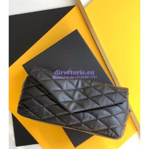 Replica YSL Saint Laurent Sade Puffer Envelope Clutch in Lambskin 6550041 Black 2