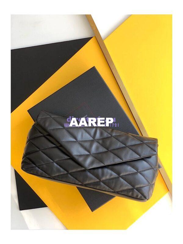 Replica YSL Saint Laurent Sade Puffer Envelope Clutch in Lambskin 6550041 Black 4