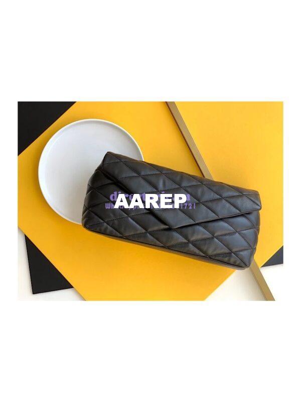 Replica YSL Saint Laurent Sade Puffer Envelope Clutch in Lambskin 6550041 Black 5
