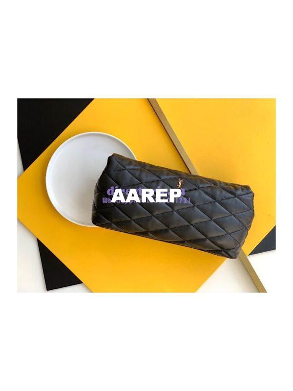 Replica YSL Saint Laurent Sade Puffer Envelope Clutch in Lambskin 6550041 Black 6