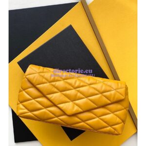 Replica YSL Saint Laurent Sade Puffer Envelope Clutch in Lambskin 6550041 Saffron