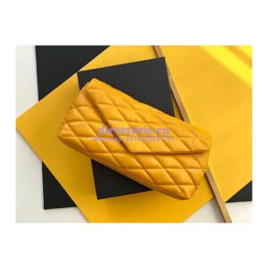 Replica YSL Saint Laurent Sade Puffer Envelope Clutch in Lambskin 6550041 Saffron 2