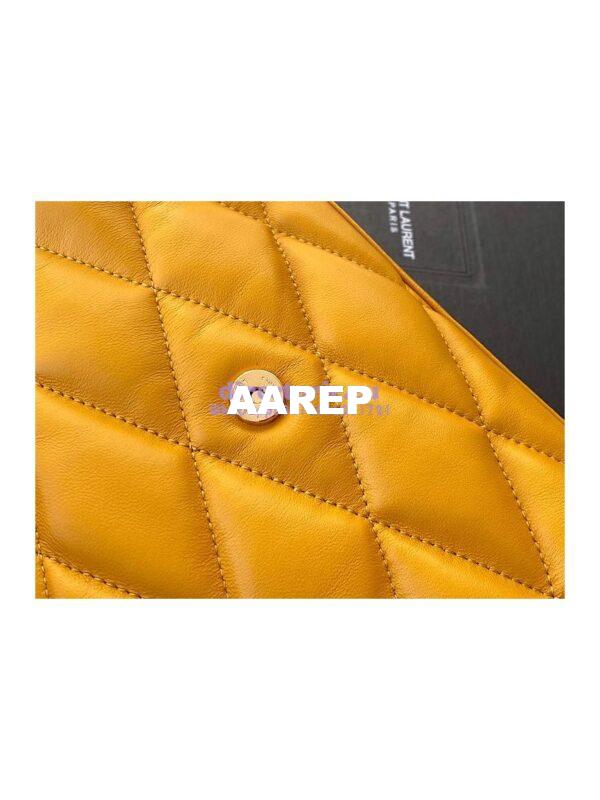Replica YSL Saint Laurent Sade Puffer Envelope Clutch in Lambskin 6550041 Saffron 7