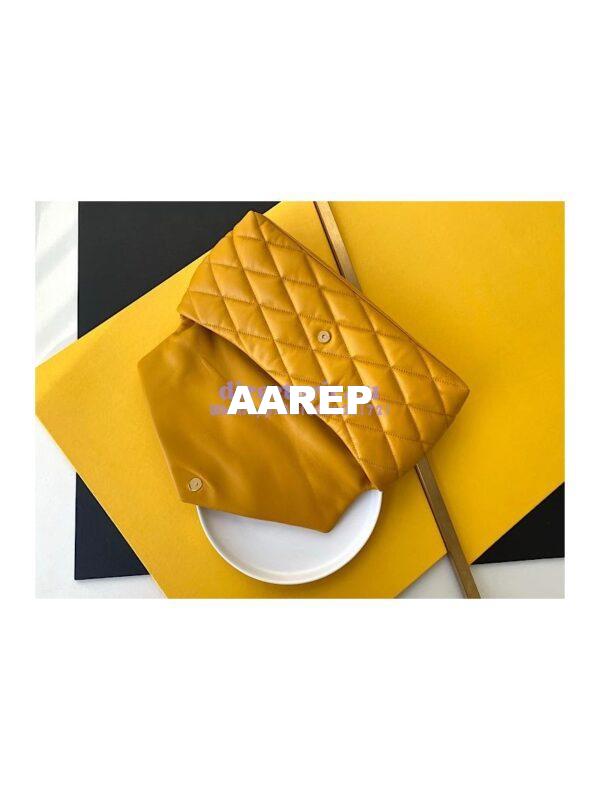 Replica YSL Saint Laurent Sade Puffer Envelope Clutch in Lambskin 6550041 Saffron 8