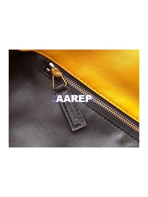 Replica YSL Saint Laurent Sade Puffer Envelope Clutch in Lambskin 6550041 Saffron 9