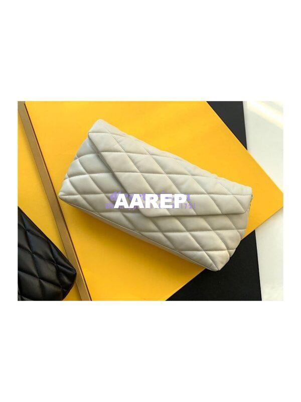 Replica YSL Saint Laurent Sade Puffer Envelope Clutch in Lambskin 6550041 Blanc 3