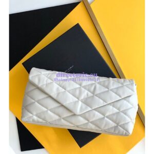 Replica YSL Saint Laurent Sade Puffer Envelope Clutch in Lambskin 6550041 Blanc 2