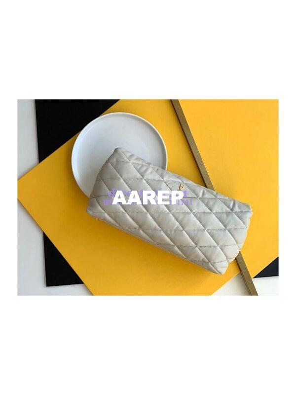 Replica YSL Saint Laurent Sade Puffer Envelope Clutch in Lambskin 6550041 Blanc 5