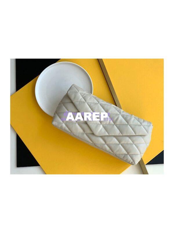 Replica YSL Saint Laurent Sade Puffer Envelope Clutch in Lambskin 6550041 Blanc 6