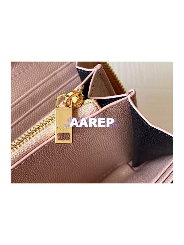 Replica YSL Saint Laurent Monogram Zip Around Wallet In Grain De Poudre Embossed Leather 358094 Light Pink 8