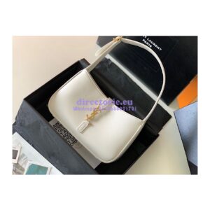 Replica YSL Saint Laurent Le 5 à 7 hobo bag in Blanc calfskin shiny leather