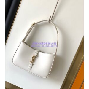 Replica YSL Saint Laurent Le 5 à 7 hobo bag in Blanc calfskin shiny leather 2