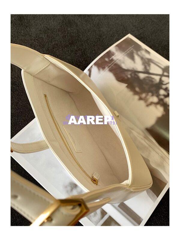 Replica YSL Saint Laurent Le 5 à 7 hobo bag in Blanc calfskin shiny leather 9