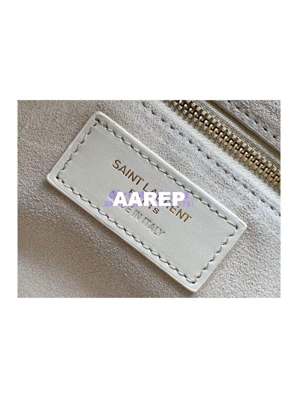 Replica YSL Saint Laurent Le 5 à 7 hobo bag in Blanc calfskin shiny leather 10
