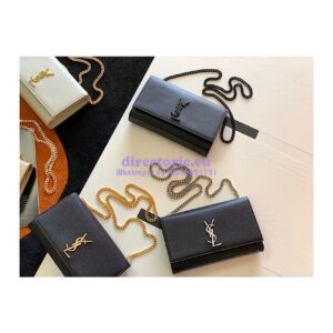 Replica YSL Saint Laurent Classic Medium Kate Satchel Grained De Poudre Textured Leather Black Silver Hardware 2