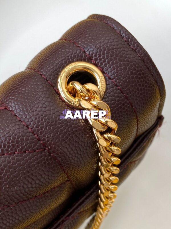 Replica YSL Envelope small bag in mix matelassé grain de poudre embossed leather 526286 wine red 7