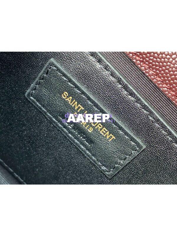 Replica YSL Envelope small bag in mix matelassé grain de poudre embossed leather 526286 wine red 9