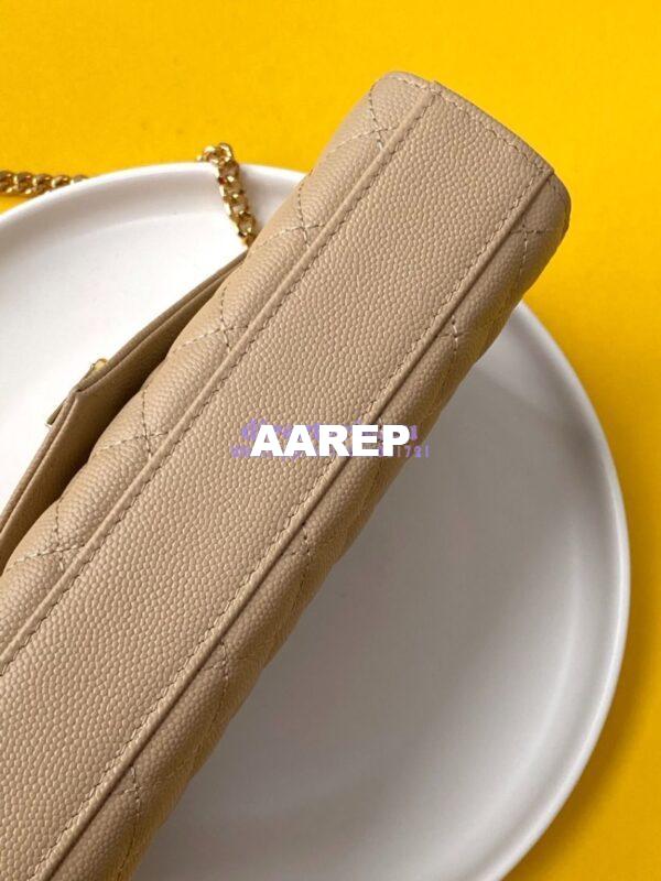 Replica YSL Envelope small bag in mix matelassé grain de poudre embossed leather 526286 beige 5