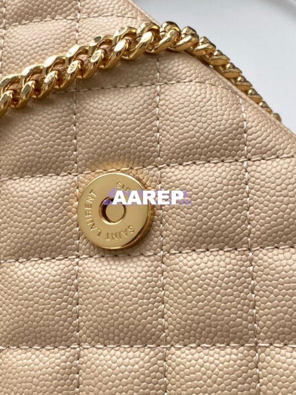 Replica YSL Envelope small bag in mix matelassé grain de poudre embossed leather 526286 beige 7