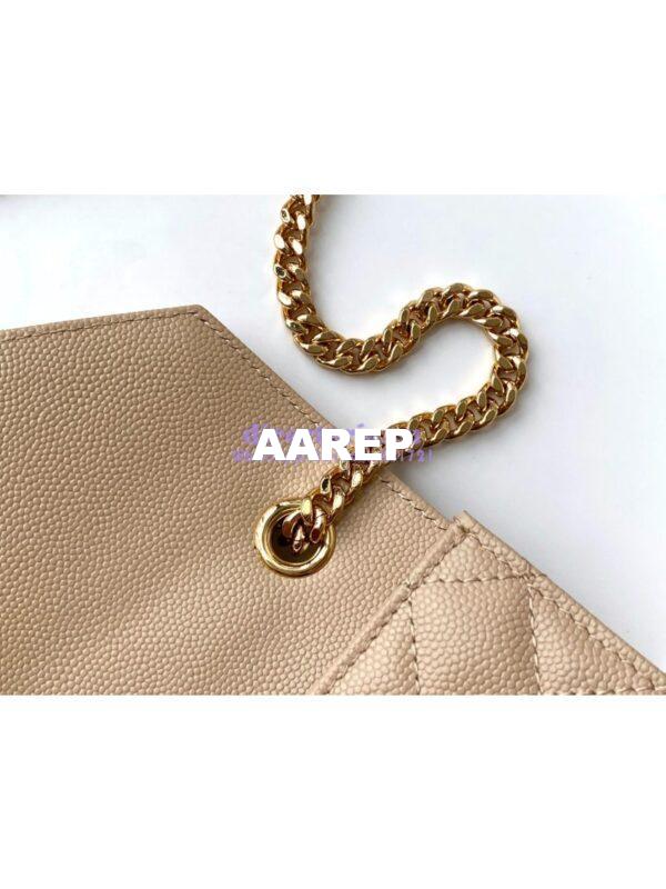 Replica YSL Envelope small bag in mix matelassé grain de poudre embossed leather 526286 beige 8