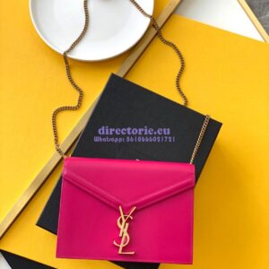 Replica YSL Saint Laurent Cassandra Monogram Clasp Bag In Smooth Leather Rosy Pink
